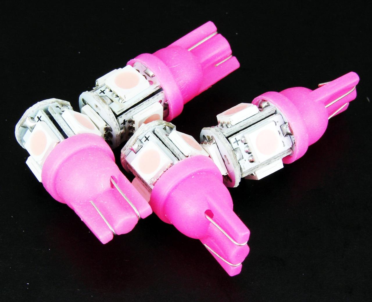   _5 LED purple and pink T10 W5W Car Light Bulbs
