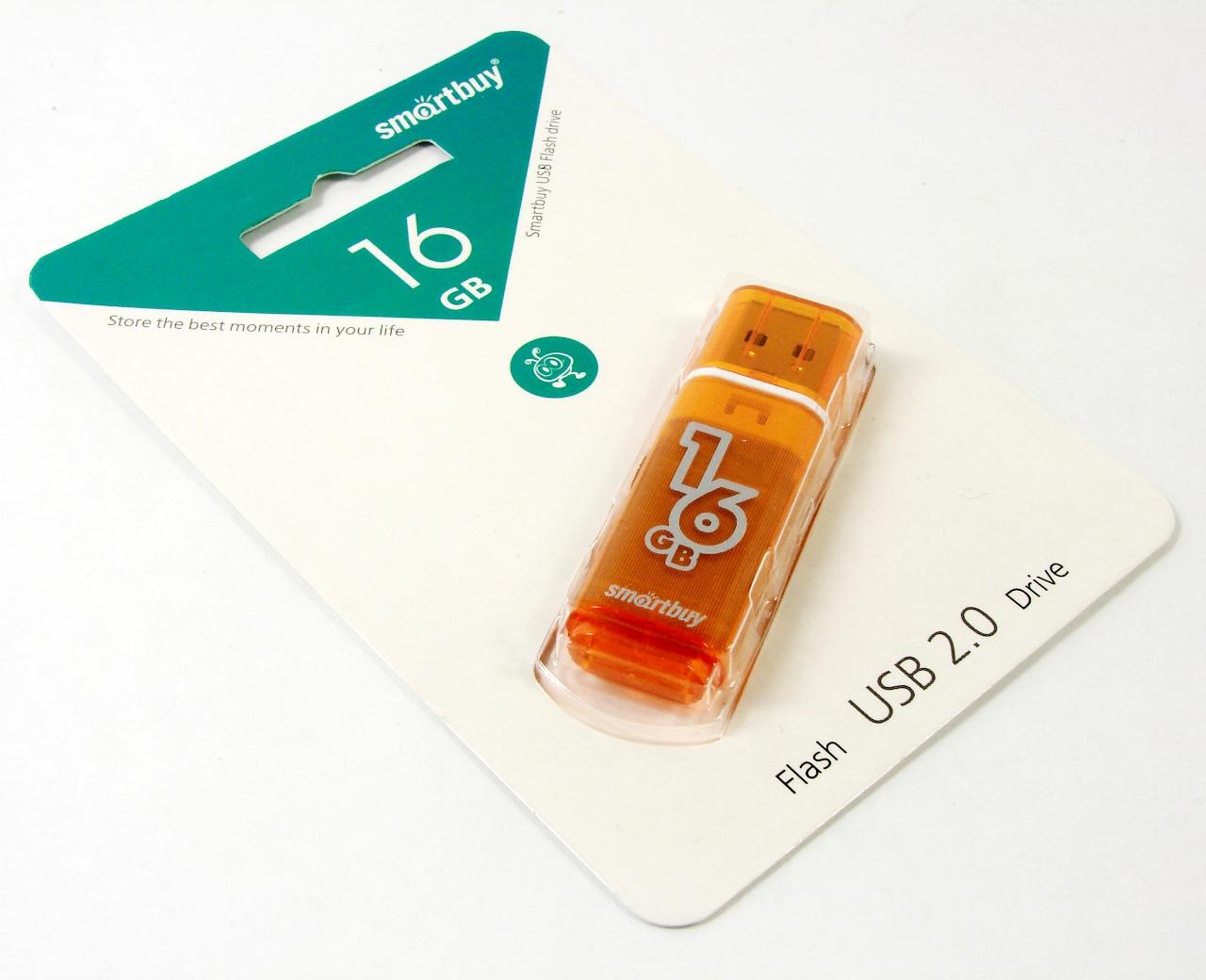 Флэш диск _16Gb USB 2.0 SmartBuy Glossy Orange (SB16GBGS-Or)