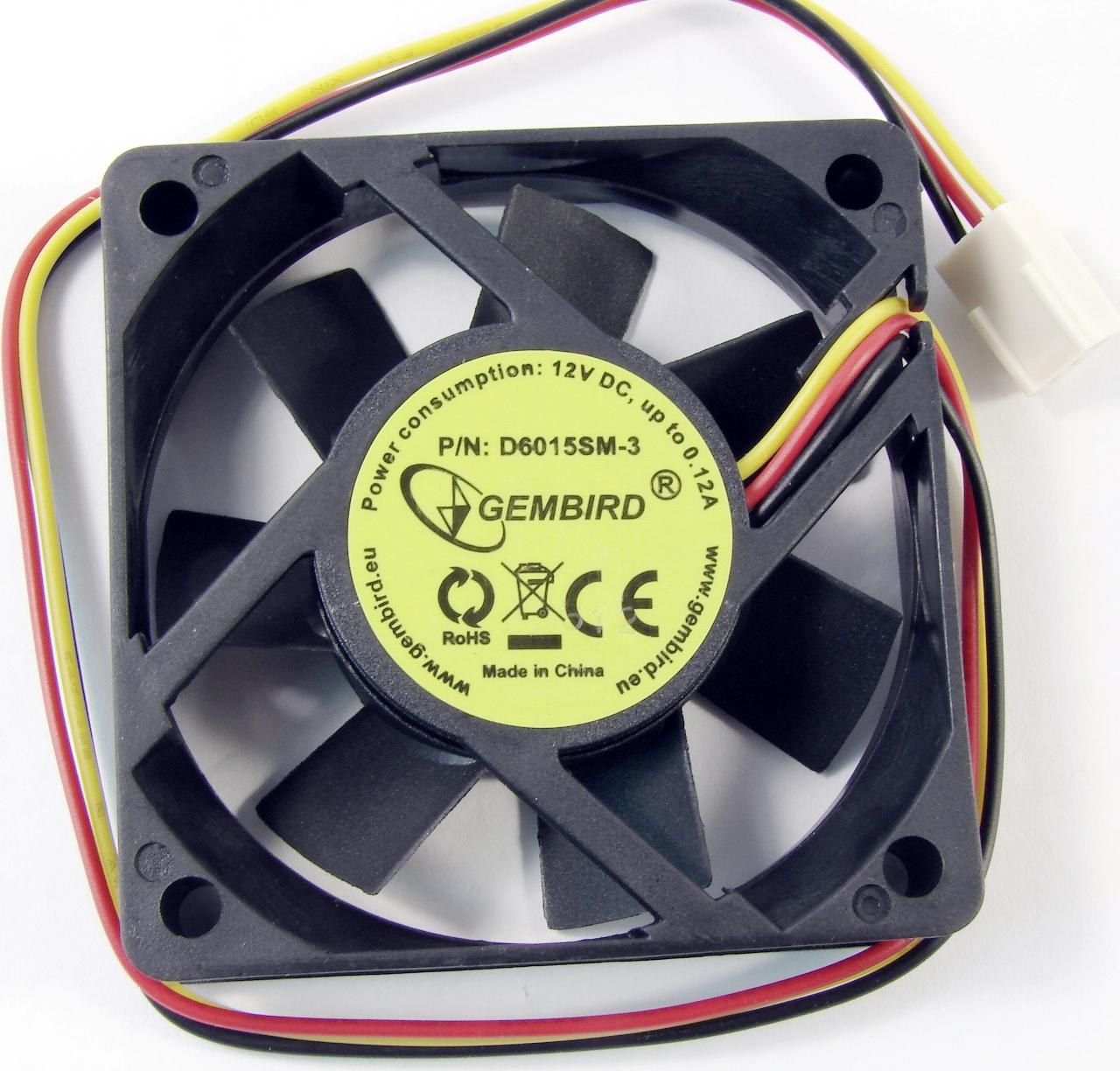 Вентилятор для корпуса _60x60x15 Gembird Fancase 3pin