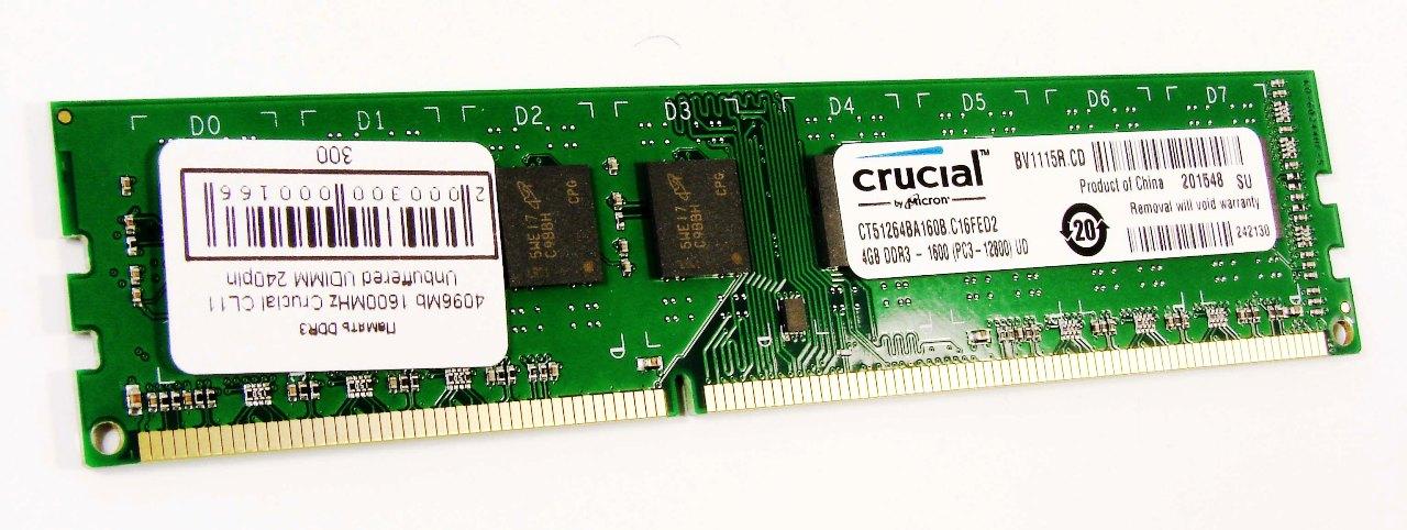  DDR3 4096Mb 1600MHz Crucial CL11 Unbuffered UDIMM 240pin