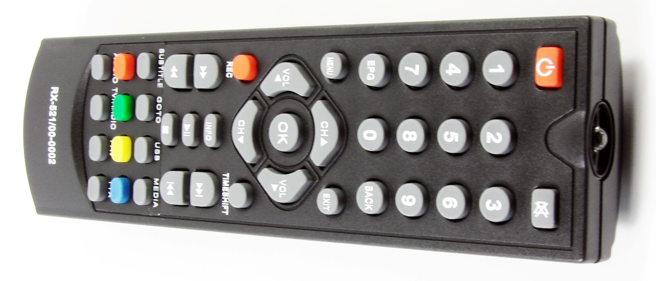 Пульт для цифровой телевизионной приставки REXANT RX-521/CADENA SHTA-1511S2(M2) DIVISAT XYX-828 (TELANT) (DVB-T2)