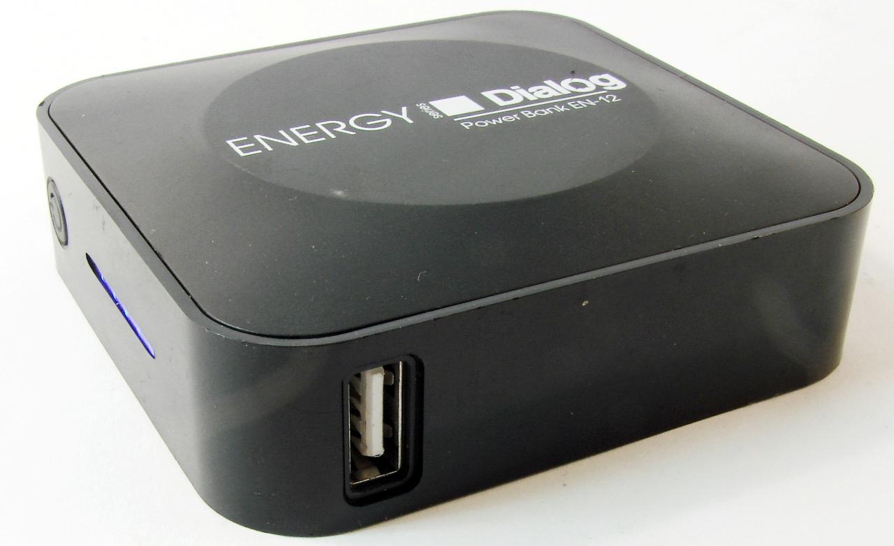 Портативный аккумулятор PowerBank 5V   6600 mAh  Dialog Energy EN-12, 1A, 3 переходника , чехол