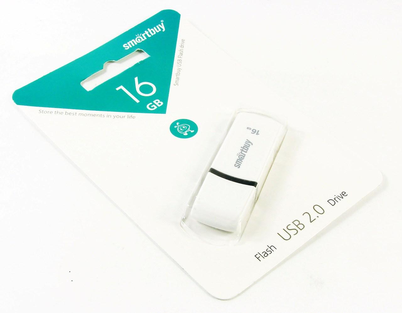 Флэш диск _16GB USB 2.0 SmartBuy Paean White (SB16GBPN-W)