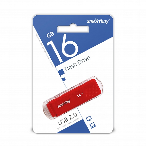   _16Gb USB 2.0 SmartBuy Dock Red (SB16GBDK-R)