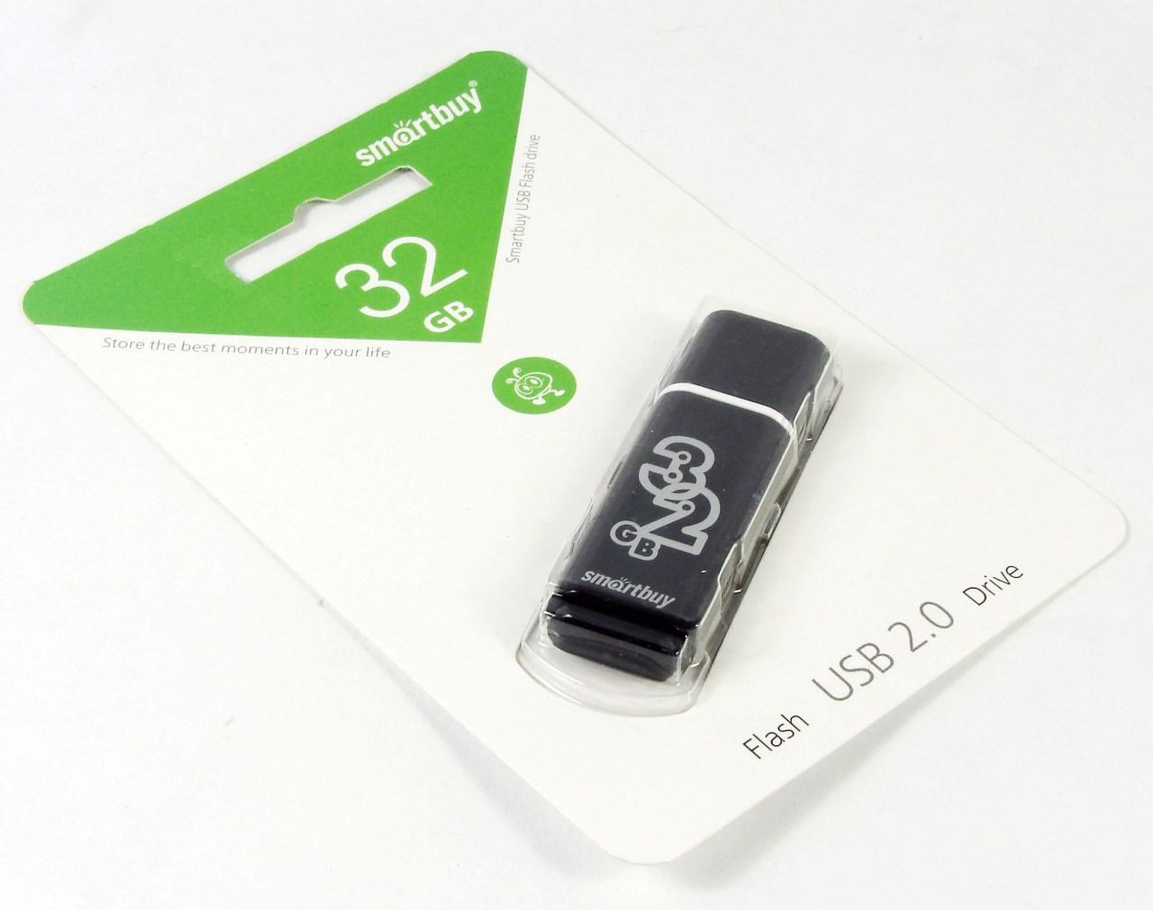 Флэш диск _32Gb USB 2.0 Smart Buy Glossy Black (SB32GBGS-K)
