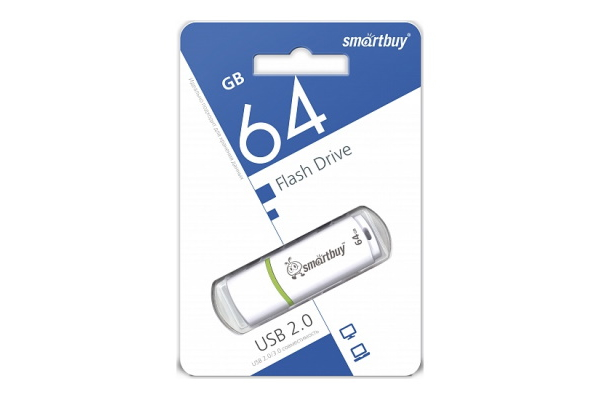 Флэш диск _64Gb USB 2.0 Smart Buy Crown White