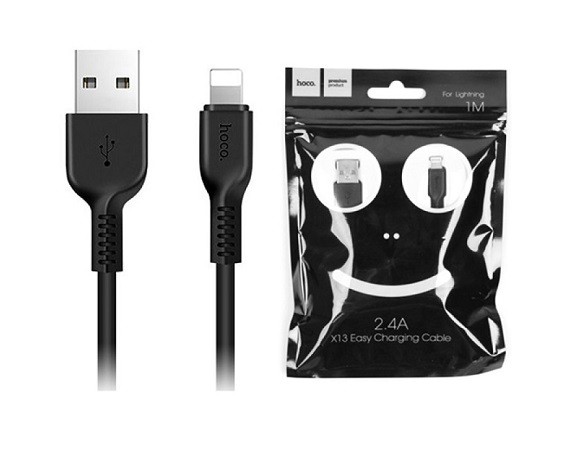Кабель USB Lightning  for Iphone 5/6 HOCO X13, черный