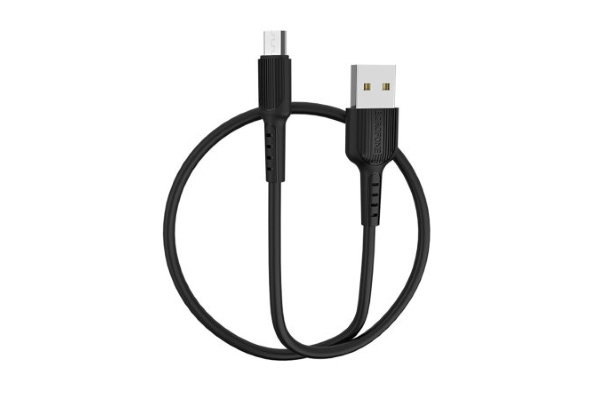Кабель Am-microB USB2.0 1.0m Borofone BX16, черный