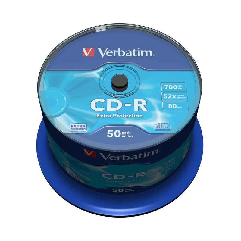 Компакт-диск CD-R 700Mb Verbatim 52x, DataLife (БЕЗ УПАКОВКИ)-50