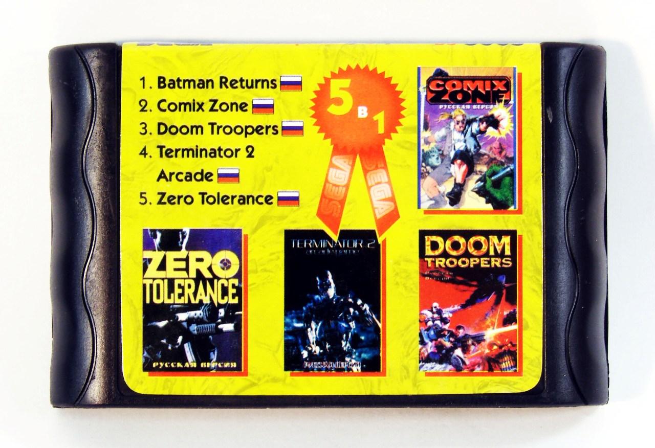 Картридж для Sega BS 5005 5 in 1 (Sega), Batman Returns, Comix Zone, Doom Troopers, Terminator 2 Arcade, Zero Tolerance