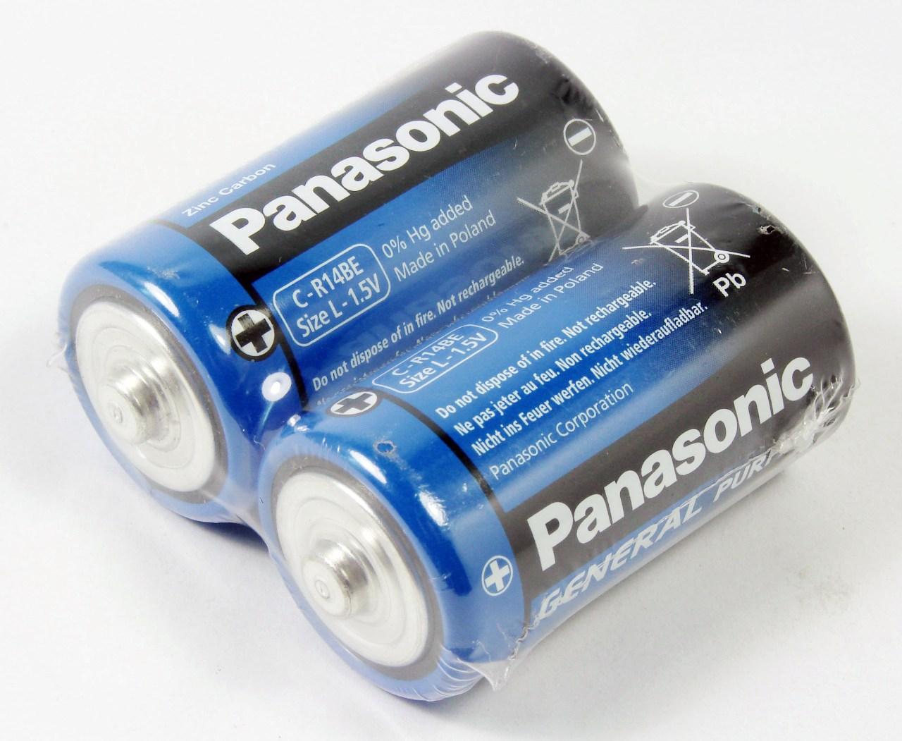 Элемент питания, солевой Panasonic  R14 General Purpose. Неконд, просрочена дата продажи., Цена за шт.