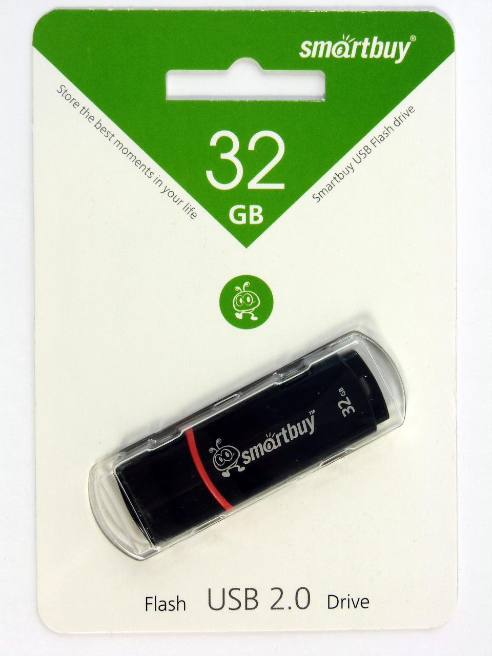Флэш диск _32Gb USB 2.0 Smart Buy Crown Black (SB32GBCRW-K)
