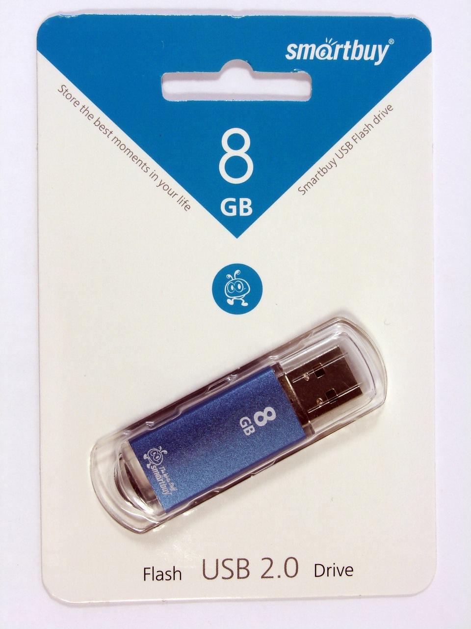   __8Gb USB 2.0 SmartBuy V-Cut Blue (SB8GBVC-B)