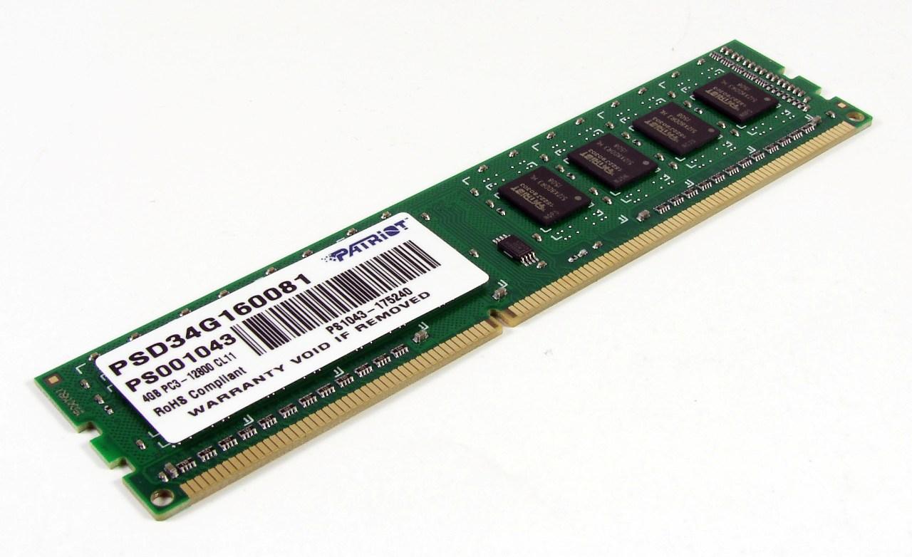  DDR3 4096Mb 1600MHz Patriot (PSD34G160081) unbuffered Ret