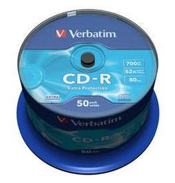 Компакт-диск CD-R 700Mb Verbatim 52x, DataLife (БЕЗ УПАКОВКИ)-100