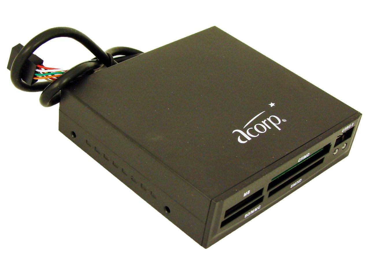 Адаптер Flash-карт Acorp CRIP200B USB2.0 (all-in-1, + USB port) Internal black