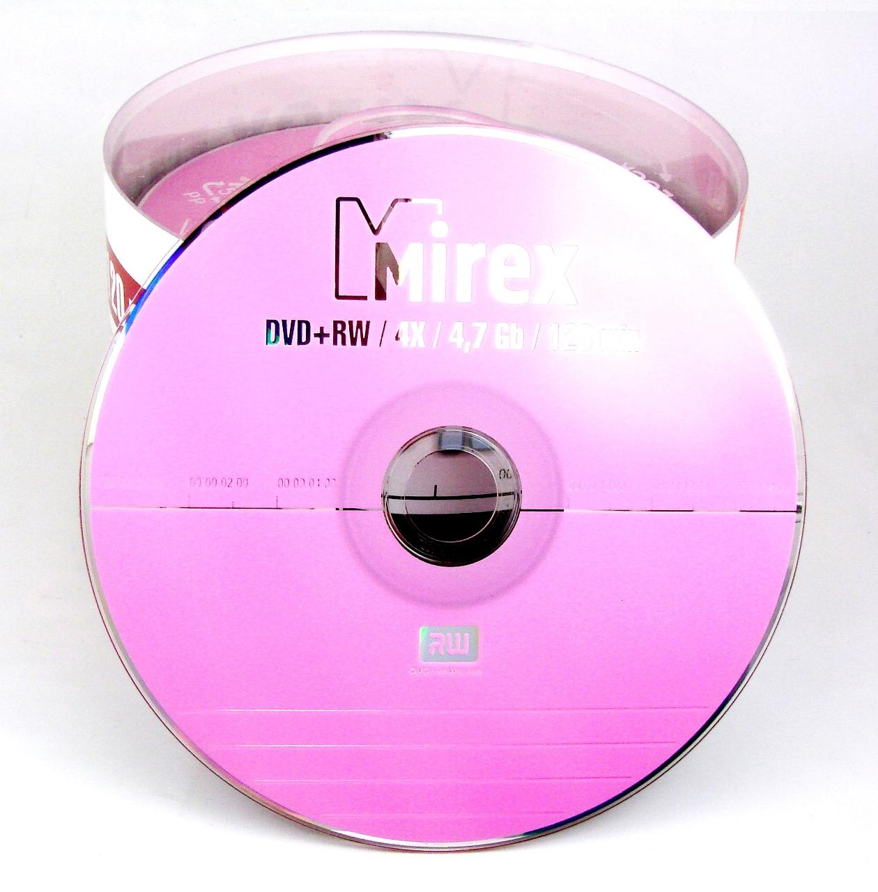 Диск DVD+RW 4,7 Gb Mirex 4х  (БЕЗ УПАКОВКИ)-50