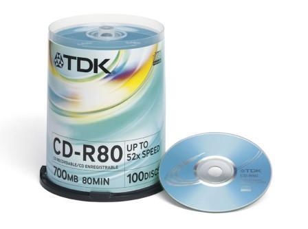 Компакт-диск CD-R 700Mb TDK 52x (t18773) ( БЕЗ УПАКОВКИ )-100