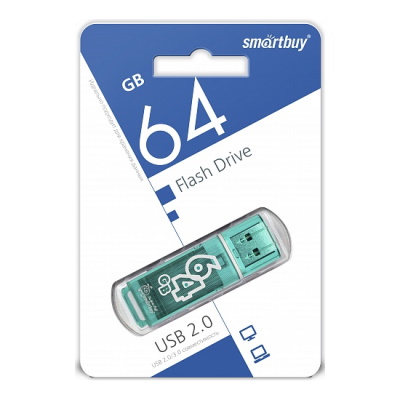 Флэш диск _64Gb USB 2.0 Smart Buy Glossy Green