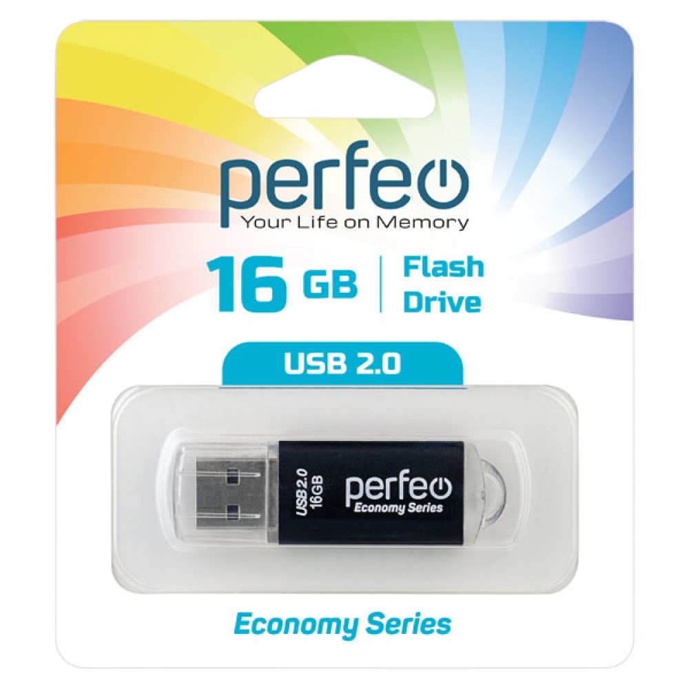   _16Gb USB 2.0 Perfeo PF-E01B016ES Black economy series