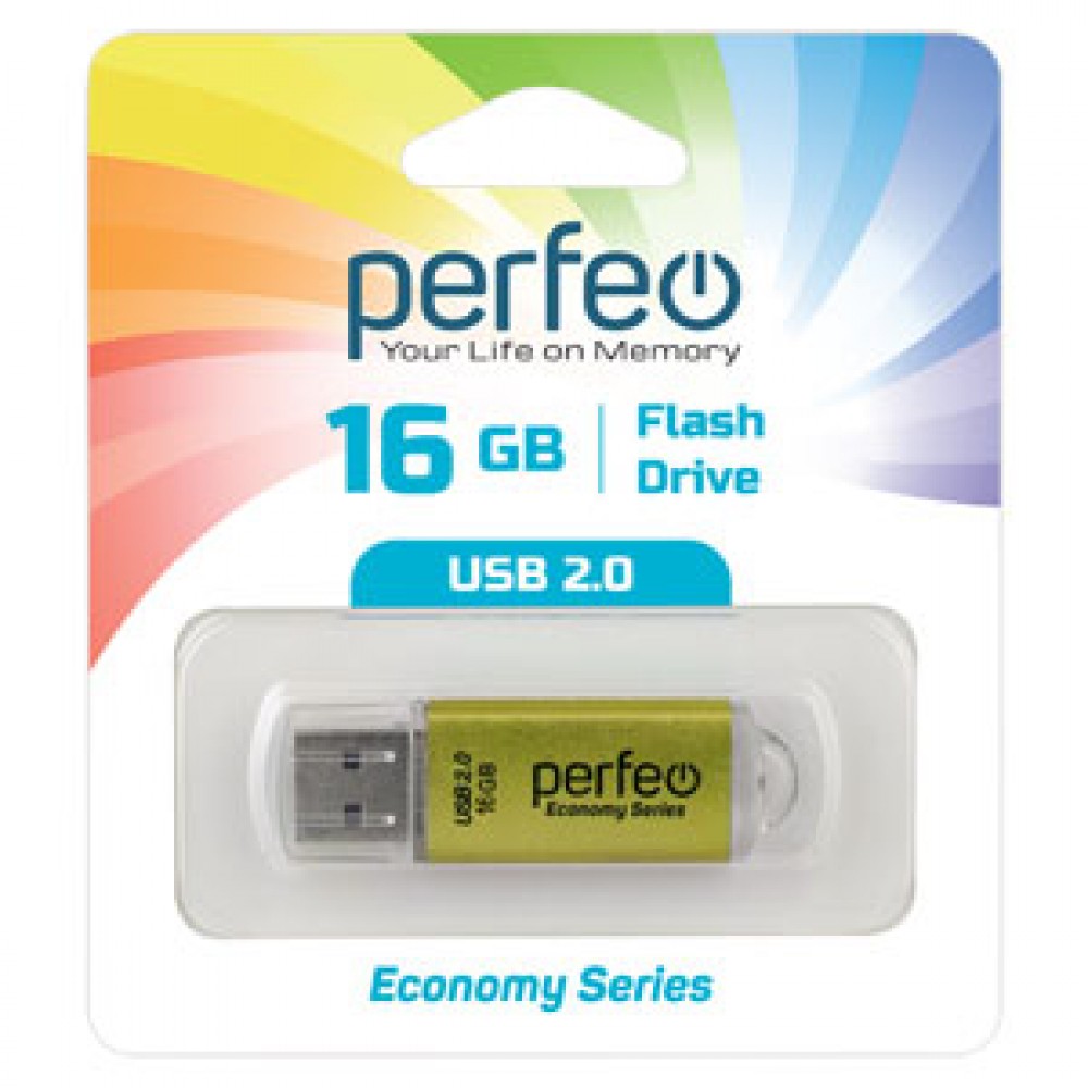   _16Gb USB 2.0 Perfeo PF-E01Gl016ES Gold economy series