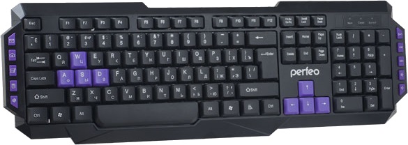 Клавиатура USB Perfeo PF-031 "ROBOTIC" Multimedia, USB, черная, GAME DESIGN