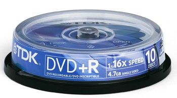 DVD-R 4,7 Gb TDK 16x 10 шт. в упак., Цена за упак.