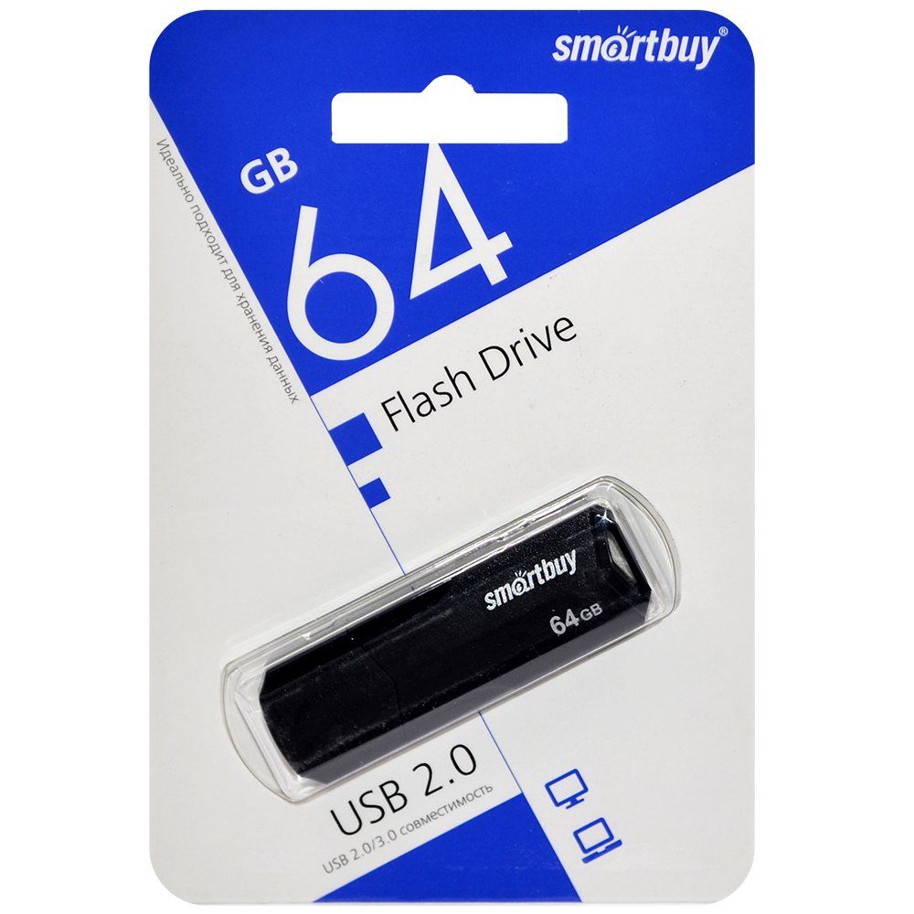   _64Gb USB 2.0 SmartBuy Clue Black (SB64GBCLU-K)