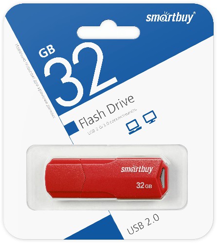   _32Gb USB 2.0 SmartBuy CLUE Red (SB32GBCLU-R)