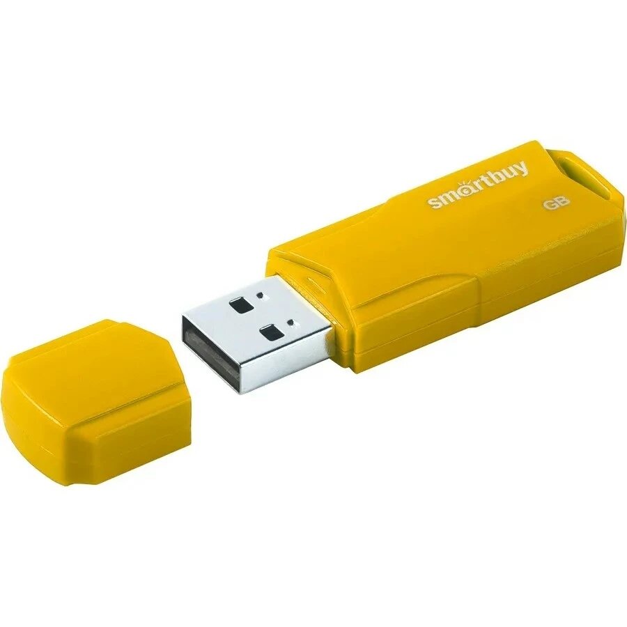Флэш диск _64Gb USB 2.0 SmartBuy CLUE Yellow (SB64GBCLU-Y)