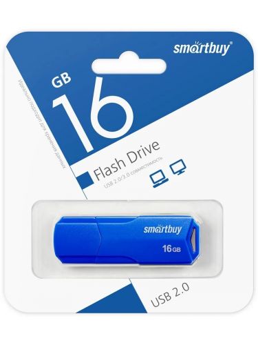 Флэш диск _16Gb USB 2.0 SmartBuy Clue Blue (SB16GBCLU-BU)