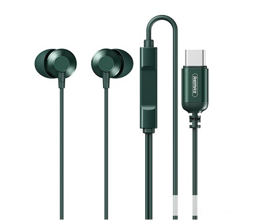 Наушники с микрофоном Remax RM-512a Type-C, зеленые