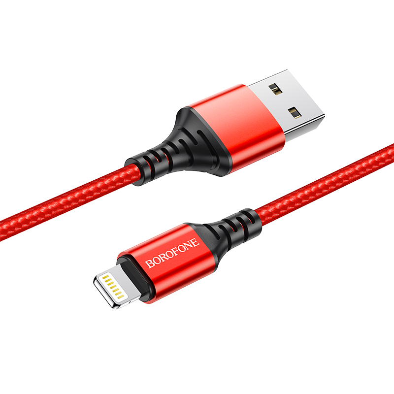 Кабель USB Lightning  for Iphone 5/6 Bonofone  BX54, красный