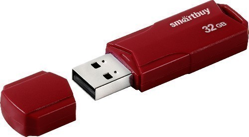 Флэш диск _32Gb USB 2.0 Smart Buy CLUE Burgundy (SB32GBCLU-BG)