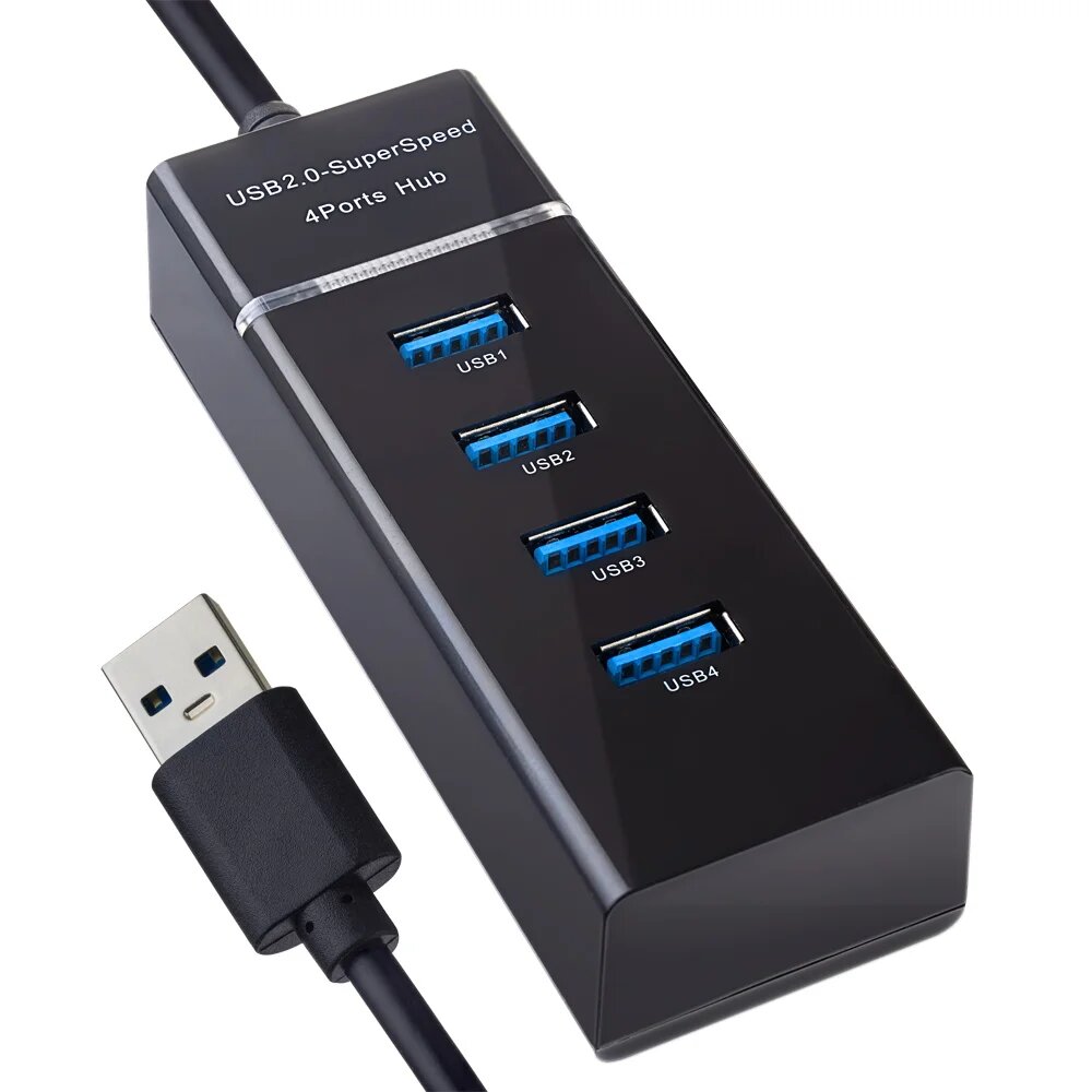 USB HUB Perfeo PF-VI-H031, 4 порта черный