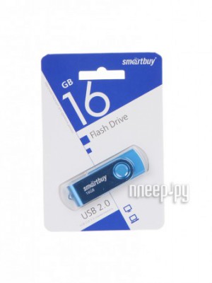 Флэш диск _16Gb USB 2.0 SmartBuy Twist Blue (SB016GB2TWB)