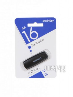 Флэш диск _16Gb USB 2.0 SmartBuy Scout Black (SB016GB2SCK)