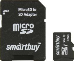 Флэш карта _32Gb microSDHC Class10 Smart Buy (с адаптером SD) PRO UHS-I(U3) R/W 95/60 MB/s (SB32GBSDCL10U3L-01)