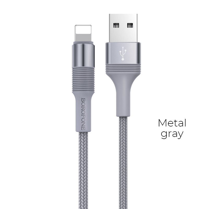 Кабель USB Lightning  for Iphone 5/6 Bonofone  BX21, серый