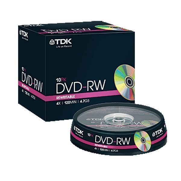 Диск DVD+RW 4,7 Gb TDK 4х, Slim Box