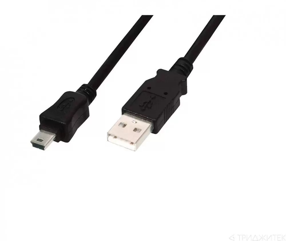 Кабель Am-miniB USB2.0 1.0m, черный (DTC-MNU-B)