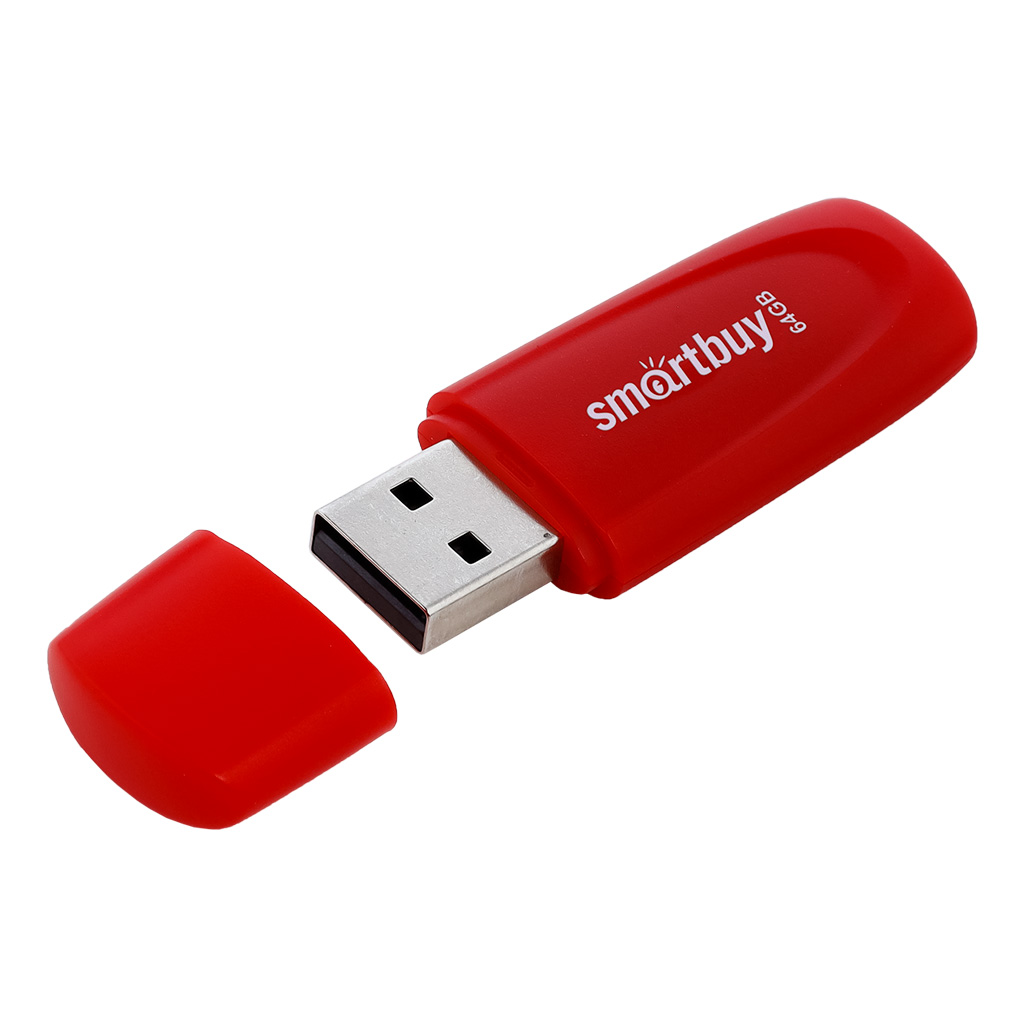 Флэш диск _64Gb USB 2.0 SmartBuy Scout Red (SB064GB2SCR)
