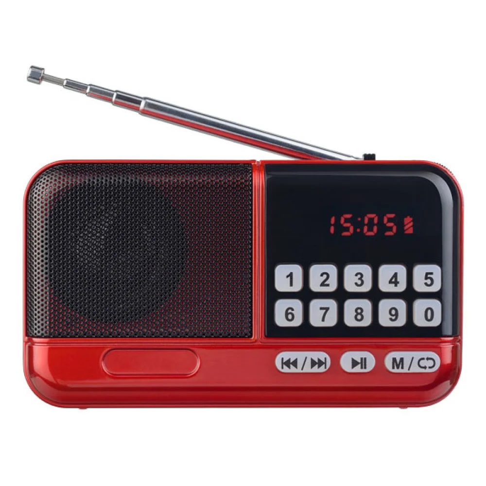  Perfeo ASPEN, FM+(87.5-108), MP3 ,18650,  (i20Red)