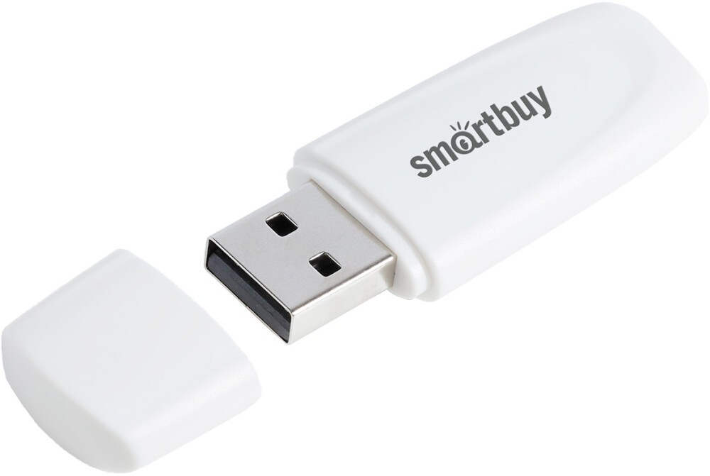 Флэш диск _16Gb USB 2.0 SmartBuy Scout White (SB016GB2SCW)