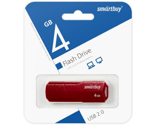 Флэш диск __4Gb USB 2.0 SmartBuy Burgundy (SB4GBCLU-BG)