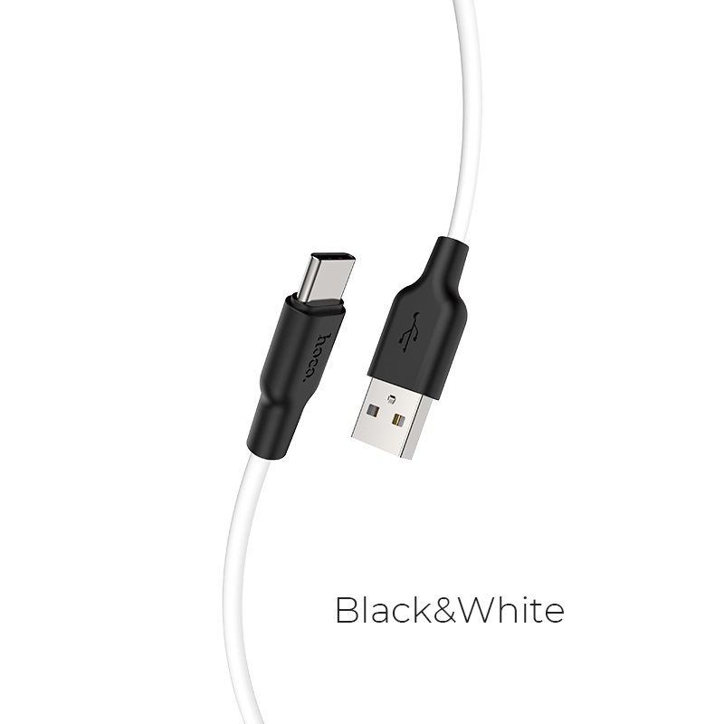 Кабель USB Type-C, 0,25 м., Hoco X21 plus, silicone, белый
