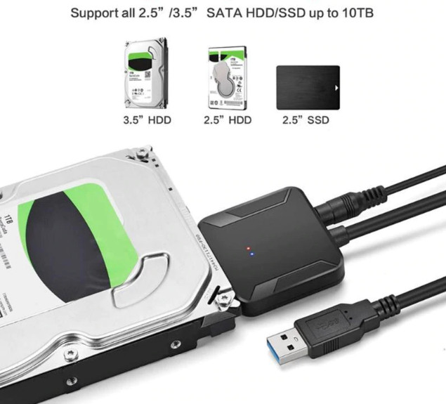 Кабель - переходник USB3.0 - SATA HDD + доп. питание