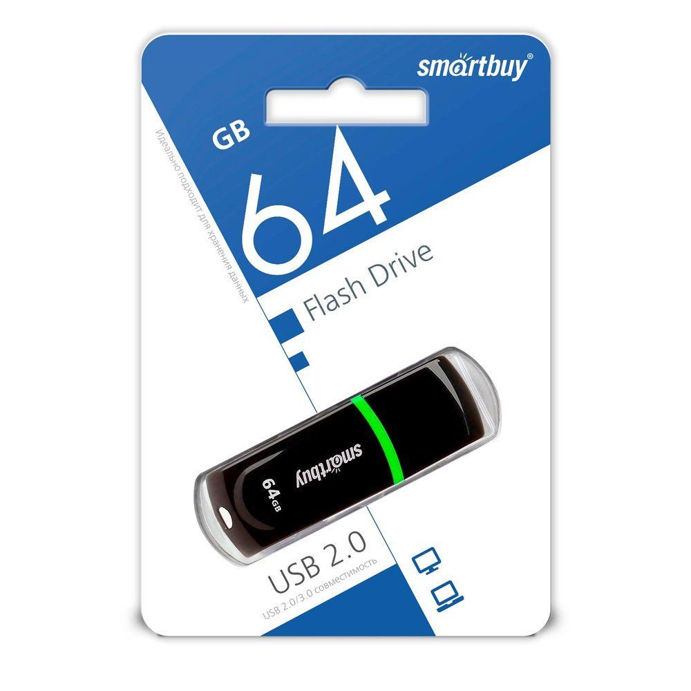   _64Gb USB 2.0 SmartBuy Paean Black (SB64GBPN-K)