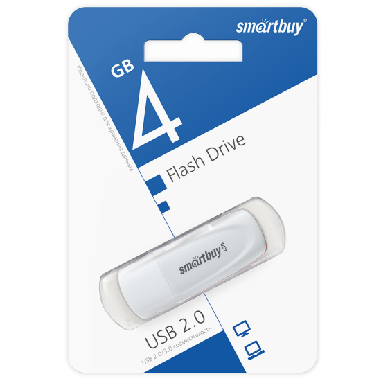   __4Gb USB 2.0 SmartBuy Scout White (SB004GB2SCW)